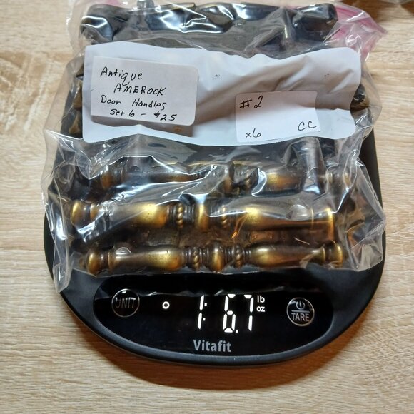 Vintage 1970s Amerock Brass Drawer Handles Pulls with Backplates 6 sets/pc #2CC - Picture 8 of 8